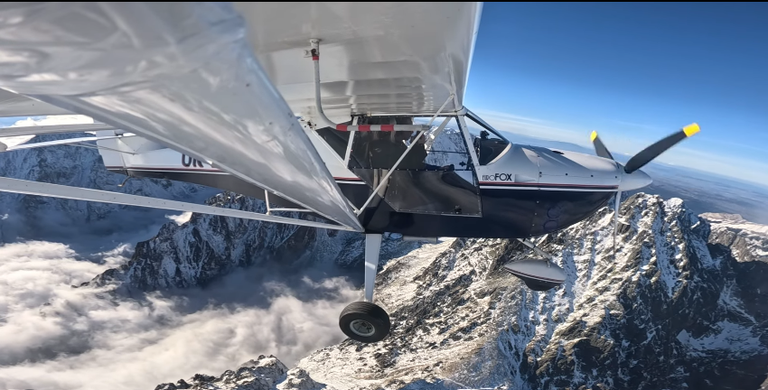 Private small plane flight in Slovakia